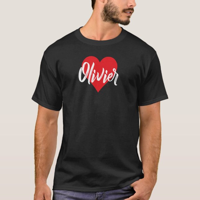 T-shirt Ich Liebe Olivier Vorname Liebe Herz (Devant)