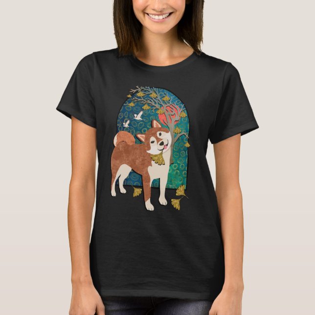 T-shirt ICHO SHIBA Shiba Inu style chemise foncée (Devant)