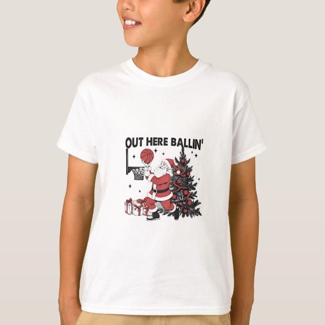 T-shirt Ici Balling Basket Sport Noël Noël (Devant)