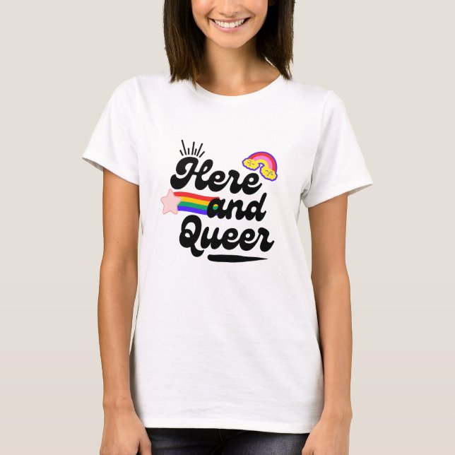 T-shirt Ici et les femmes blanches queer (Devant)