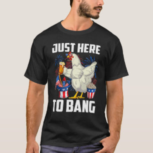 T-shirt Ici juste pour cogner drapeau américain 4 juillet
