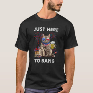 T-shirt Ici juste pour cogner Drapeau américain  Bière 4 j
