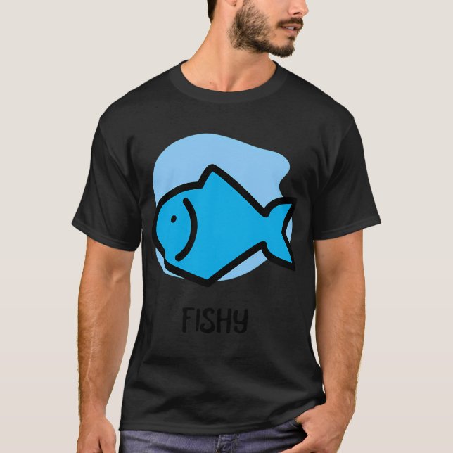 T-shirt Ici Poisson Bleu (Devant)
