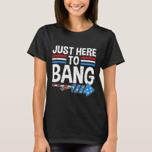 T-shirt Ici Pour Bang Chemise Feu Fête Fête 4 De Ju