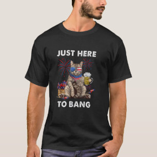 T-shirt Ici pour cogner drapeau USA drôle bière 4 juillet 