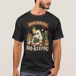 T-shirt Ici pour la comptabilité drôle d'Halloween du comp