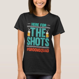 T-shirt Ici pour la fête du Groomsquad Bachelor Beer