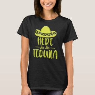 T-shirt Ici pour la Fiesta Tequila Citron Néon Jaune