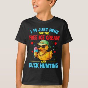 T-shirt Ici pour la glace et la chasse au canard
