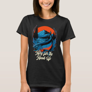 T-shirt Ici pour la pêche au crochet Couples Pêcheur