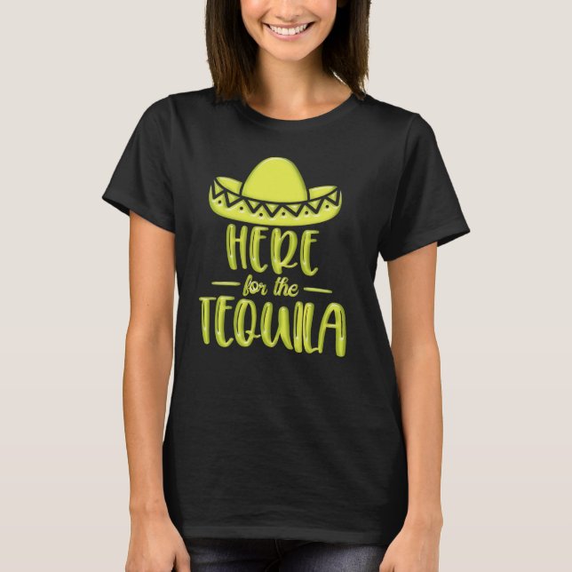 T-shirt Ici pour la Tequila Lime Neon Fiesta Jaune (Devant)