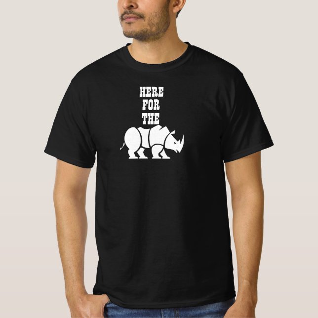 T-shirt Ici Pour Le Festival Personnalisable Rhino Emoji (Devant)