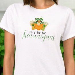 T-shirt Ici pour le St patrick des Shenanigans Leprechaun