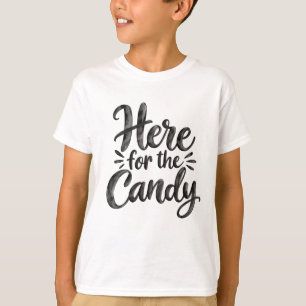 T-shirt Ici pour les bonbons   Enfants Halloween Trick or 
