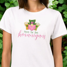 T-shirt Ici pour les Shenanigans St patrick rose