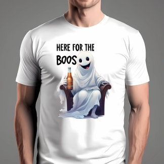 T-shirt Ici Pour L'Halloween Boos