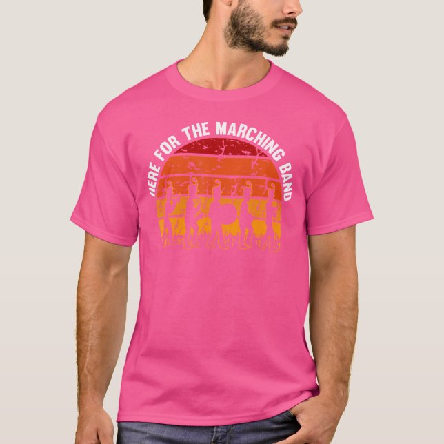 T-shirt Ici Pour Marching Band Drum Major Funny Direct (Devant)