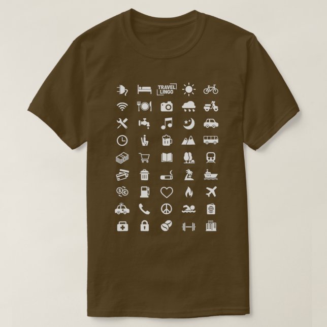 T-shirt Icon Travel Language Functional Traveller Sac à do (Design devant)