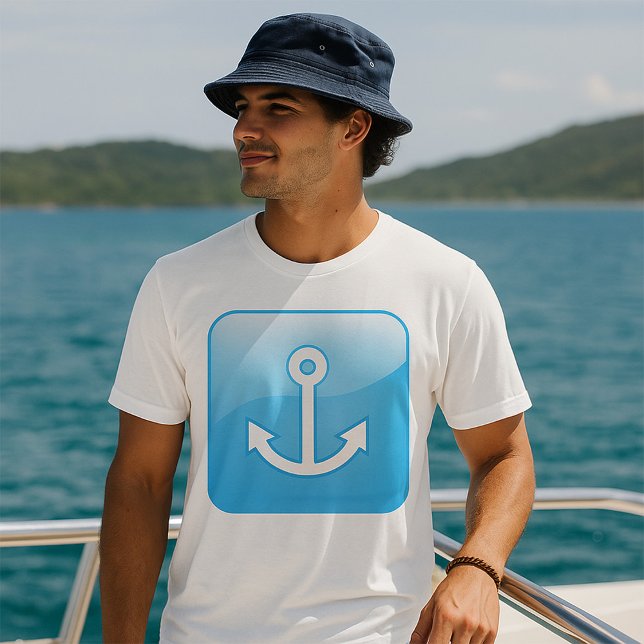T-shirt Icône Ancre bleue marine moderne (Créateur téléchargé)