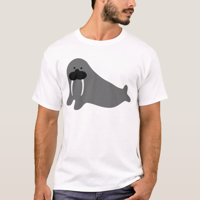 T-shirt icône de bande dessinée de walrus (Devant)