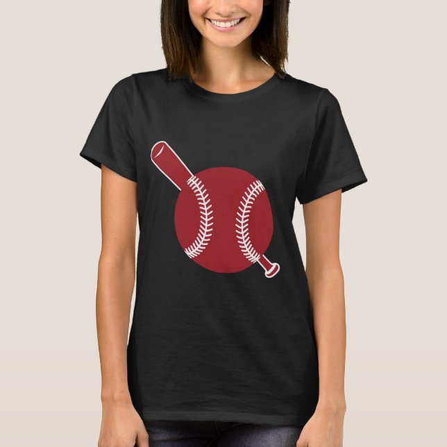 T-shirt Icône de baseball et de batte (Devant)