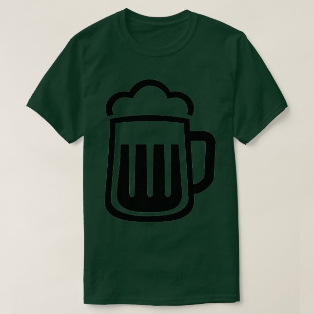 T-shirt icône de bière noire (Design devant)