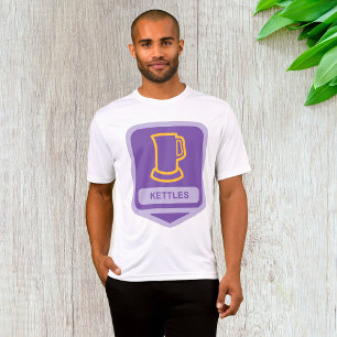 T-shirt Icône de bouilloires violettes et jaunes modernes