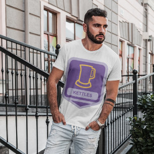 T-shirt Icône de bouilloires violettes et jaunes modernes