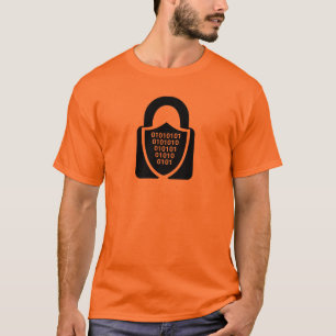 T-shirt Icône de chiffre de cybersécurité circulaire bleu