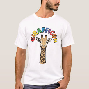 T-shirt Icône de girafe vintage, design de chemise d'anima