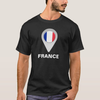 T-shirt Icône de l'emplacement du drapeau de la France