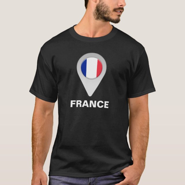 T-shirt Icône de l'emplacement du drapeau de la France (Devant)
