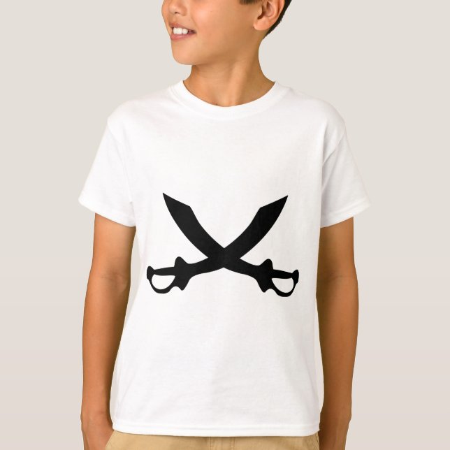 T-shirt icône de l'épée de sabre pirate (Devant)