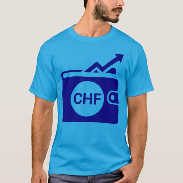 T-shirt icône de portefeuille de devises Franc suisse CHF (Devant)