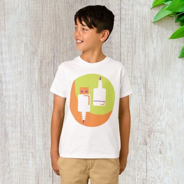 T-shirt Icône de prise USB (Créateur téléchargé)