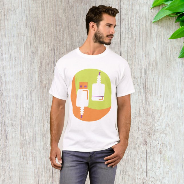 T-shirt Icône de prise USB (Créateur téléchargé)