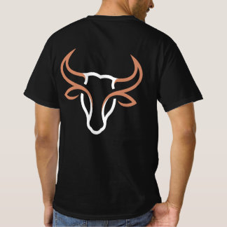 T-shirt Icône de tête de taureau minimaliste avec corne in