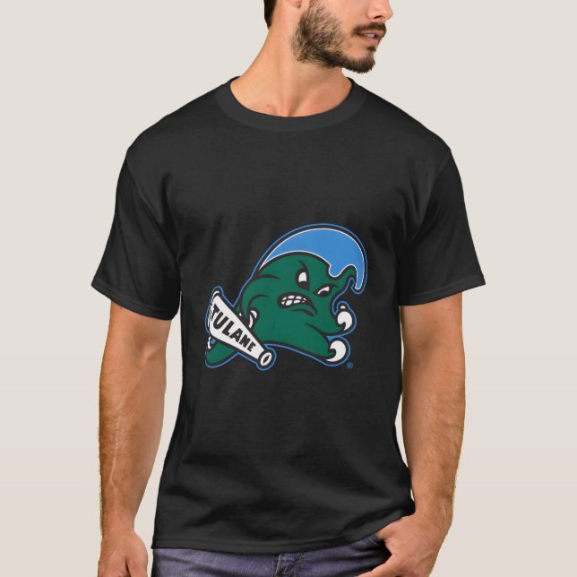 T-shirt Icône de vague verte Tulane (Devant)