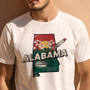 T-shirt Icône de voyage rétro graphique de l'Alabama