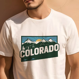 T-shirt Icône de voyage rétro graphique du Colorado