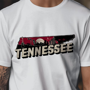 T-shirt Icône de voyage rétro graphique du Tennessee emblé
