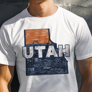 T-shirt Icône de voyage rétro Utah graphique