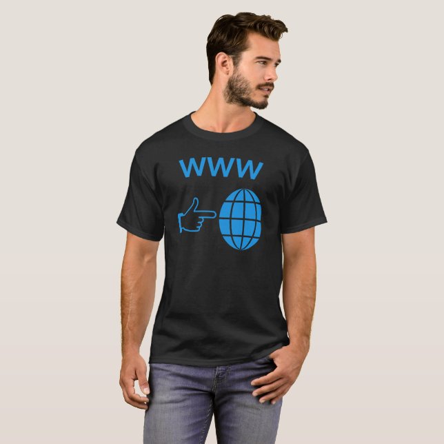 T-shirt Icône du globe World Wide Web WWW avec pointeur de (Devant entier)