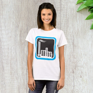 T-shirt Icône d'usine industrielle avec cheminées