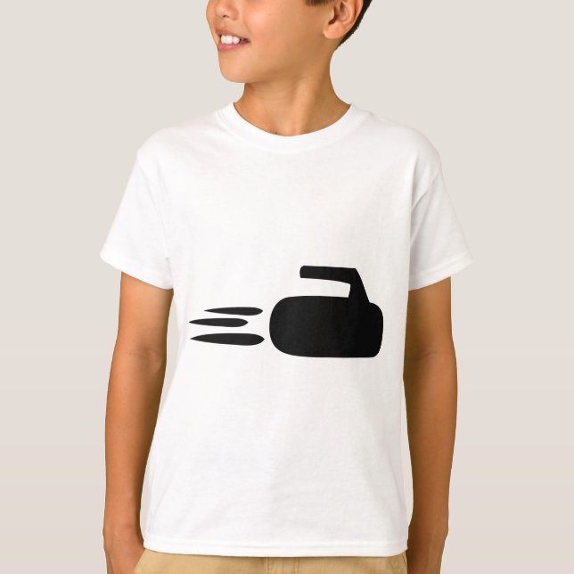 T-shirt icône en forme de pierre de curling (Devant)