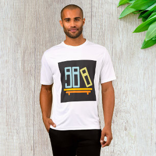 T-shirt Icône Graphique de Bibliothèque Minimaliste