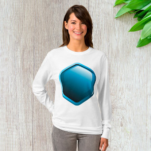 T-shirt Icône hexagonale bleue brillante Géométrique moder