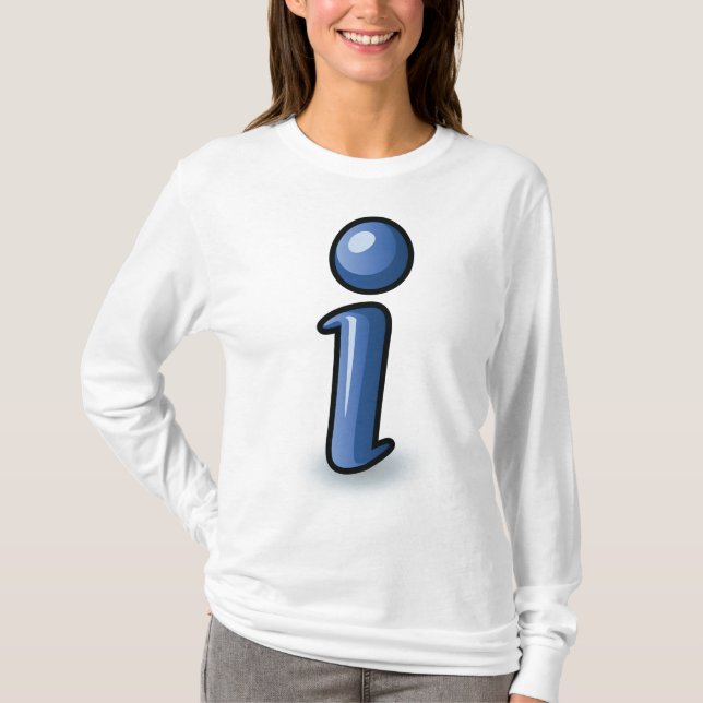 T-shirt Icône informative symbole bleu brillant (Devant)