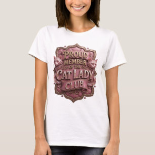 T-shirt Icône Or PROUD MEMBER OF THE CAT LADY CLUB