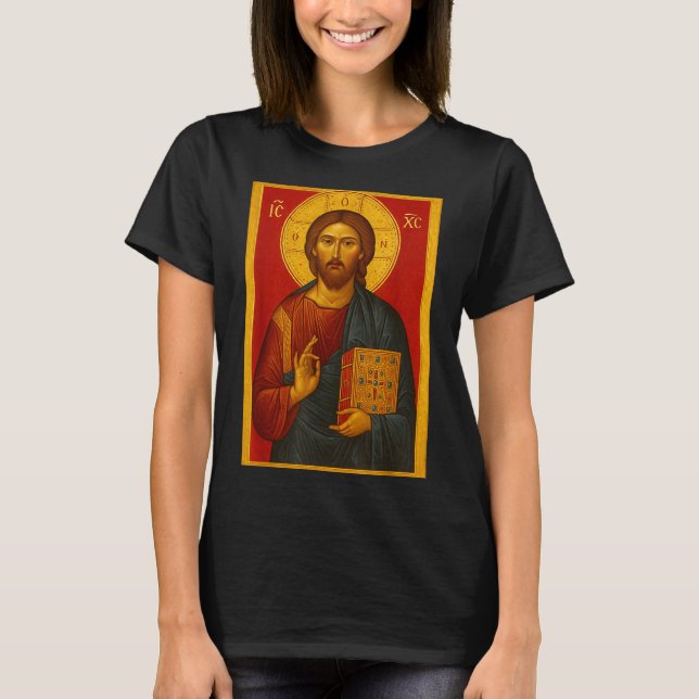 T-shirt Icône orthodoxe de Jésus-Christ Pantocrator  (Devant)